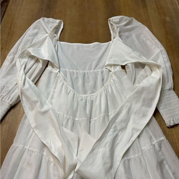 Alice + Olivia‎ Silk-Blend Voile Babydoll Dress Long Sleeve  Small - Picture 9 of 14